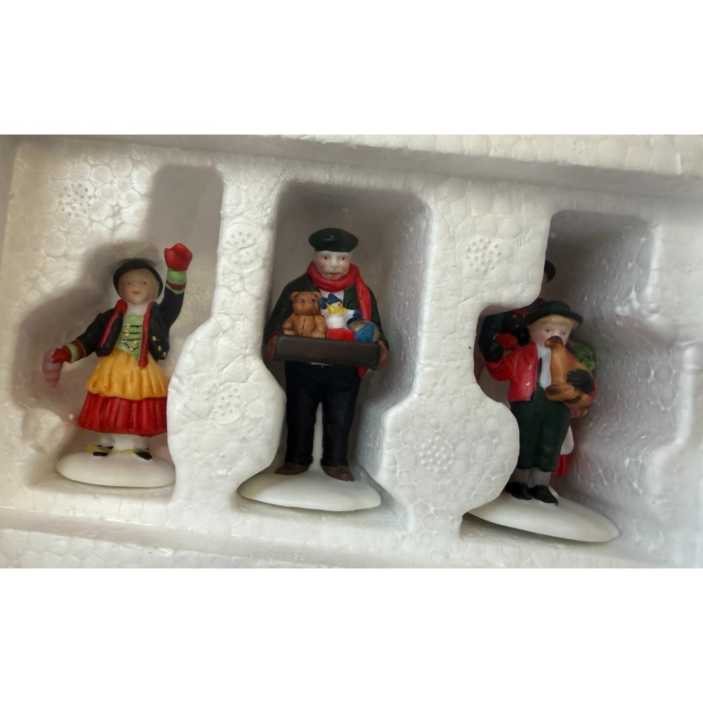 Department 56 Heritage Village The Toy Peddler Set of 3 Porcelain Accessories